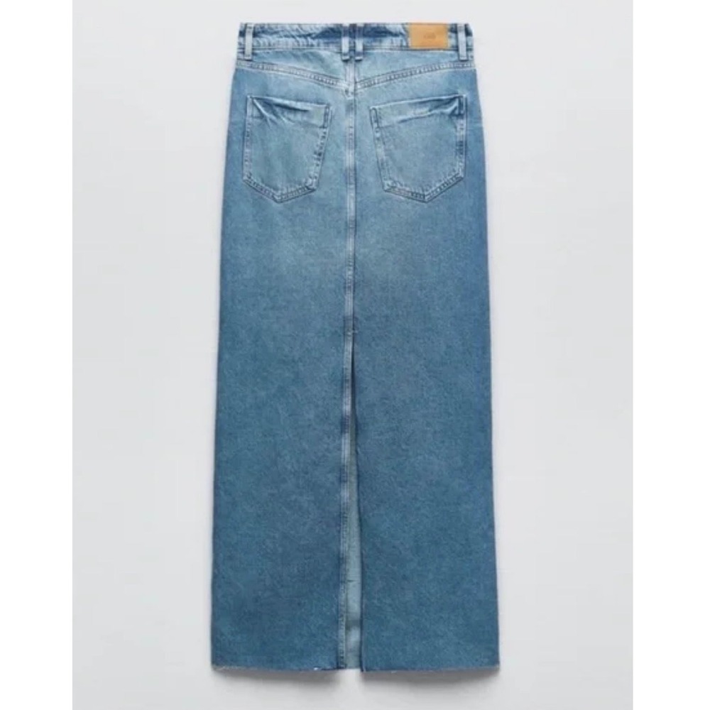 ZARA Denim Maxi Skirt Size XS New With Tag‎ Needs Minor Repair $180 Retail - Picture 4 of 7